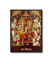 Sri Ram Darbar Laminated Photo  - 5x7 Inches, Divine Blessings for Home & Office and Temple Decoration