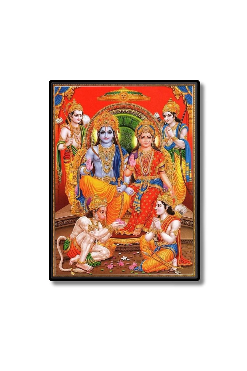 Sri Ram Darbar Laminated Photo  - 5x7 Inches, Divine Blessings for Home & Office and Temple Decoration