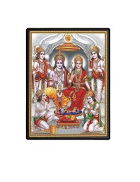 Sri Ram Darbar Laminated Photo  - 5x7 Inches, Divine Blessings for Home & Office and Temple Decoration
