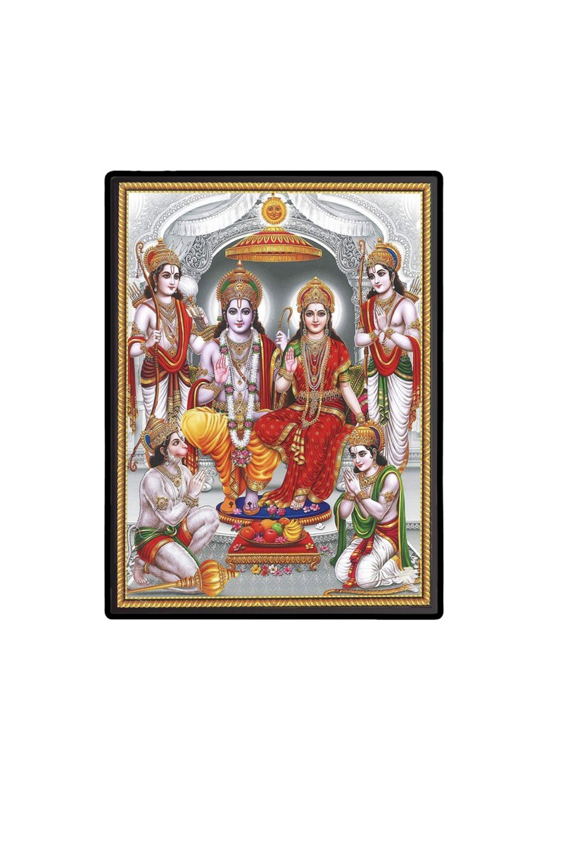 Sri Ram Darbar Laminated Photo  - 5x7 Inches, Divine Blessings for Home & Office and Temple Decoration