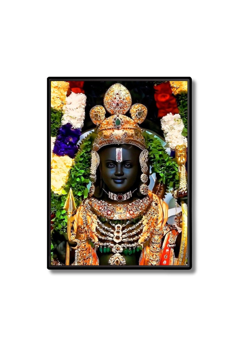 Ram Lalla Laminated Photo  - 5x7 Inches, Divine Blessings for Home & Office and Temple Decoration