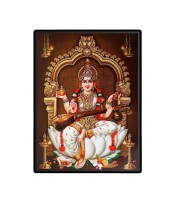 Maa Saraswati Laminated Photo  - 5x7 Inches, Divine Blessings for Home & Office and Temple Decoration