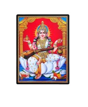 Maa Saraswati Laminated Photo  - 5x7 Inches, Divine Blessings for Home & Office and Temple Decoration