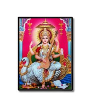 Maa Saraswati Laminated Photo  - 5x7 Inches, Divine Blessings for Home & Office and Temple Decoration