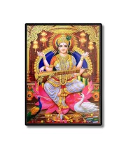 Maa Saraswati Laminated Photo  - 5x7 Inches, Divine Blessings for Home & Office and Temple Decoration