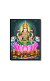 Maa Lakshmi Laminated Photo  - 5x7 Inches, Divine Blessings for Home & Office and Temple Decoration