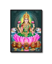 Maa Lakshmi Laminated Photo  - 5x7 Inches, Divine Blessings for Home & Office and Temple Decoration