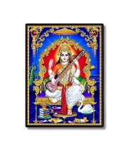 Maa Saraswati Laminated Photo  - 5x7 Inches, Divine Blessings for Home & Office and Temple Decoration