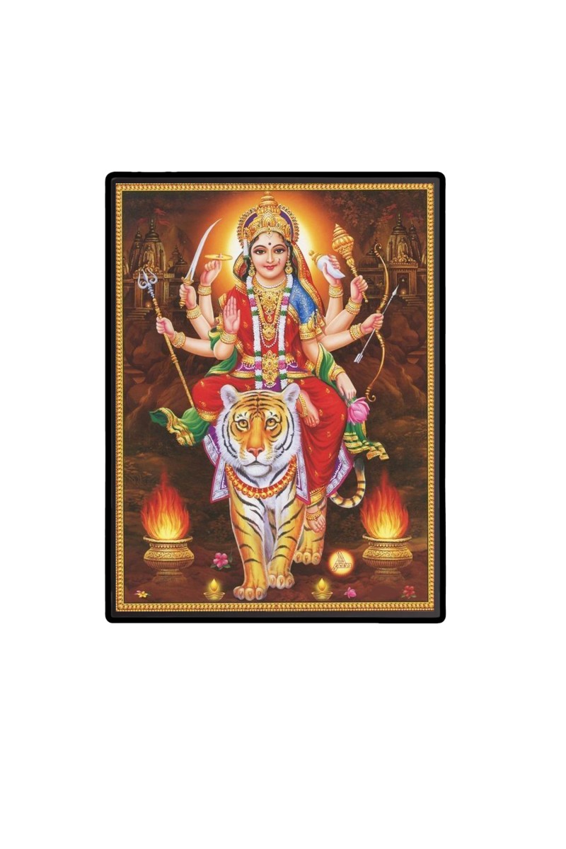 Maa Durga Laminated Photo  - 5x7 Inches, Divine Blessings for Home & Office and Temple Decoration