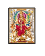 Maa Durga Laminated Photo  - 5x7 Inches, Divine Blessings for Home & Office and Temple Decoration