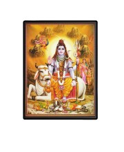 Shiva Family Laminated Photo  - 5x7 Inches, Divine Blessings for Home & Office and Temple Decoration
