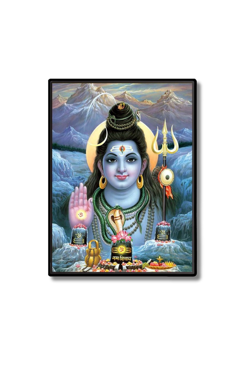 Shiva Laminated Photo  - 5x7 Inches, Divine Blessings for Home & Office and Temple Decoration