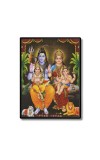 Shiva Family Laminated Photo  - 5x7 Inches, Divine Blessings for Home & Office and Temple Decoration
