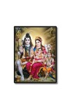 Shiva Family Laminated Photo  - 5x7 Inches, Divine Blessings for Home & Office and Temple Decoration