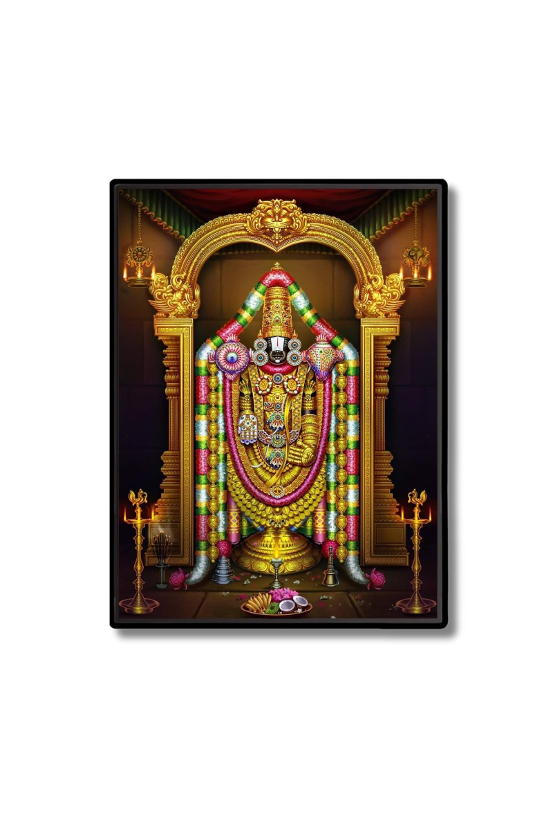 Lord Lord Tirupati Balaji Laminated Photo  - 5x7 Inches, Divine Blessings for Home & Office and Temple Decoration