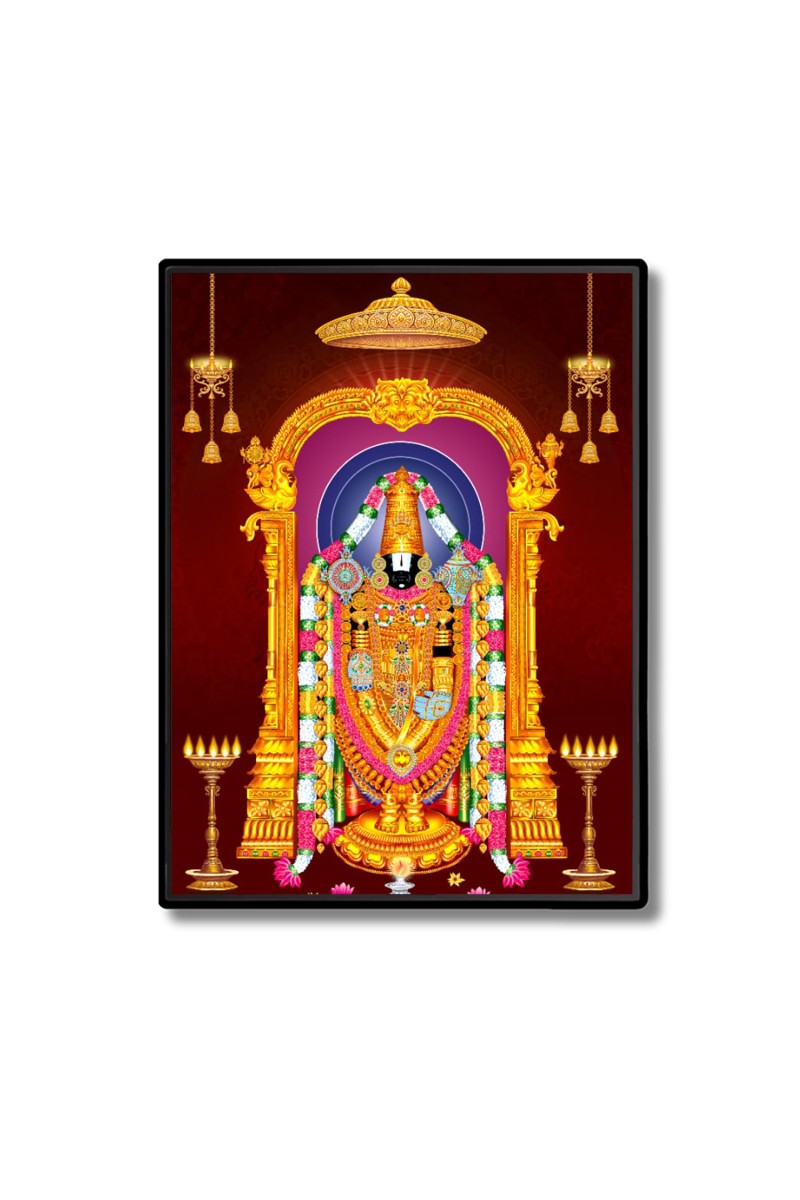Lord Lord Tirupati Balaji Laminated Photo  - 5x7 Inches, Divine Blessings for Home & Office and Temple Decoration