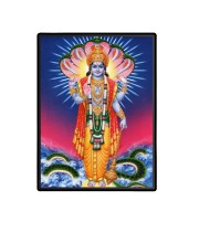 Lord Vishnu Laminated Photo  - 5x7 Inches, Divine Blessings for Home & Office and Temple Decoration