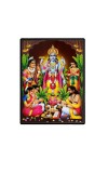 Lord Satyanarayana Laminated Photo  - 5x7 Inches, Divine Blessings for Home & Office and Temple Decoration