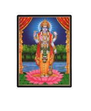 Lord Vishnu Laminated Photo  - 5x7 Inches, Divine Blessings for Home & Office and Temple Decoration
