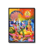 Vishnu lakxmi Laminated Photo  - 5x7 Inches, Divine Blessings for Home & Office and Temple Decoration