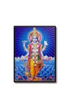 Lord Vishnu Laminated Photo  - 5x7 Inches, Divine Blessings for Home & Office and Temple Decoration