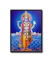 Lord Vishnu Laminated Photo  - 5x7 Inches, Divine Blessings for Home & Office and Temple Decoration