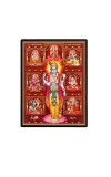 Vishnu with Krishna, Ganesha, Shiva, Sarawati,  Ram and Maa Durga Laminated Photo  - 5x7 Inches, Divine Blessings for Home & Office and Temple Decoration