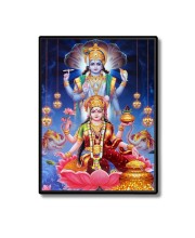 Vishnu Maa Lakshmi Laminated Photo  - 5x7 Inches, Divine Blessings for Home & Office and Temple Decoration