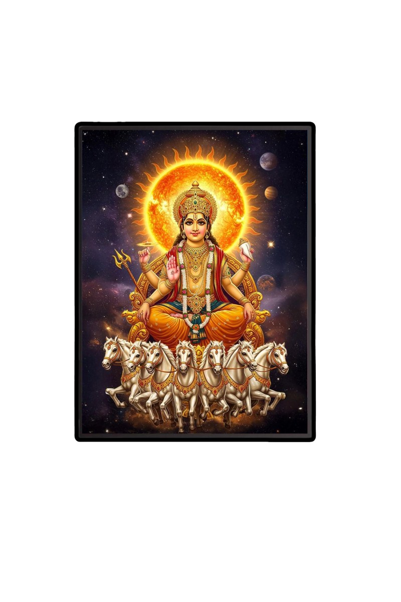 Lord Surya Laminated Photo  - 5x7 Inches, Divine Blessings for Home & Office and Temple Decoration