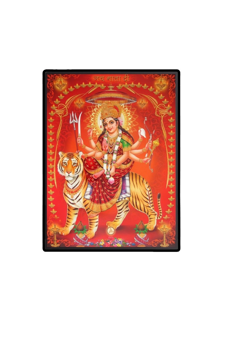Maa Durga Laminated Photo  - 5x7 Inches, Divine Blessings for Home & Office and Temple Decoration