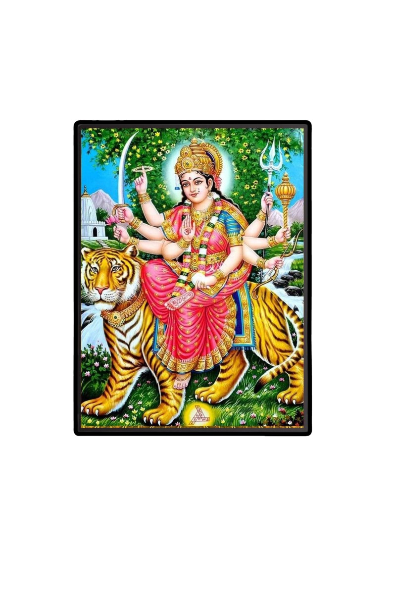 Maa Durga Laminated Photo  - 5x7 Inches, Divine Blessings for Home & Office and Temple Decoration