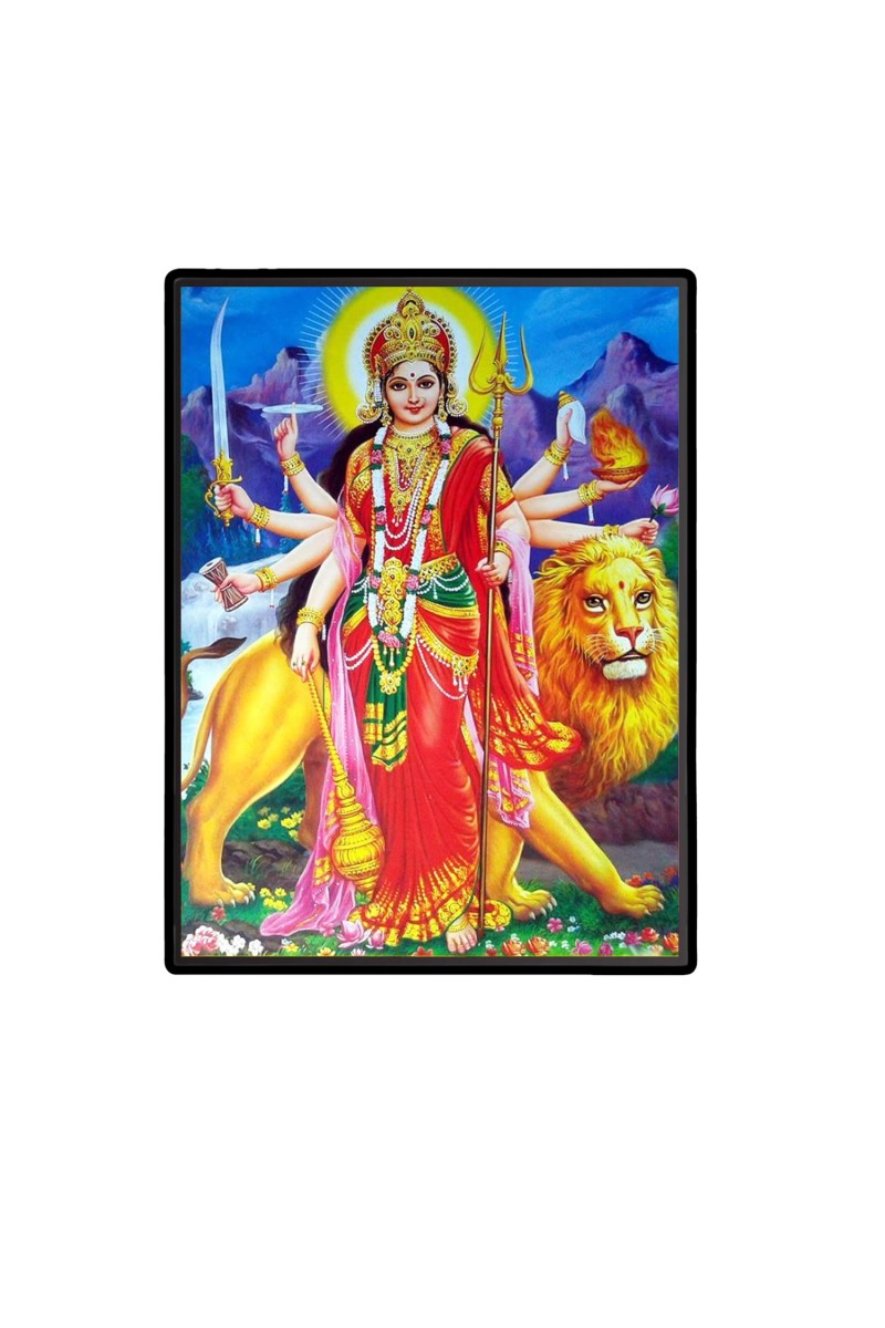 Maa Durga Laminated Photo  - 5x7 Inches, Divine Blessings for Home & Office and Temple Decoration