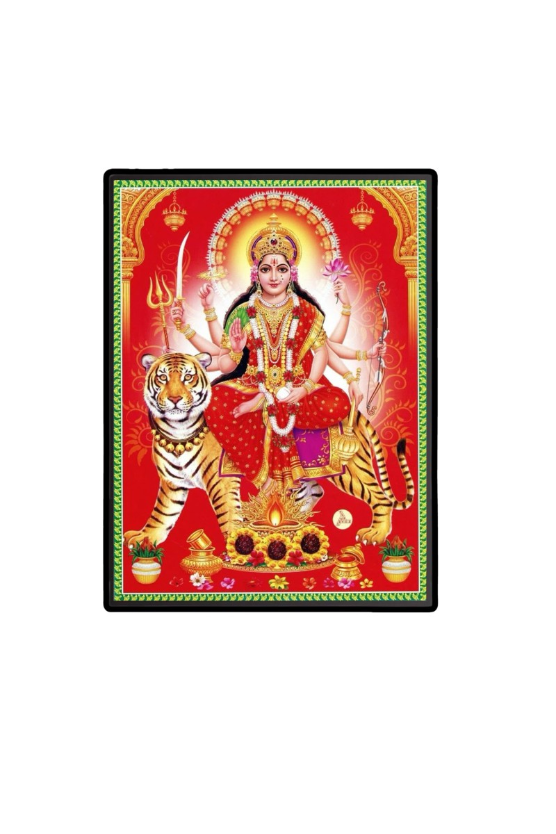 Maa Durga Laminated Photo  - 5x7 Inches, Divine Blessings for Home & Office and Temple Decoration