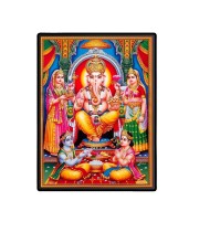 Lord Ganesh Laminated Photo  - 5x7 Inches, Divine Blessings for Home & Office and Temple Decoration