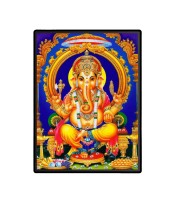 Lord Ganesh Laminated Photo  - 5x7 Inches, Divine Blessings for Home & Office and Temple Decoration