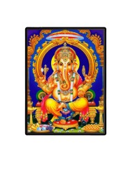 Lord Ganesh Laminated Photo  - 5x7 Inches, Divine Blessings for Home & Office and Temple Decoration