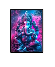 Lord Ganesh Laminated Photo  - 5x7 Inches, Divine Blessings for Home & Office and Temple Decoration