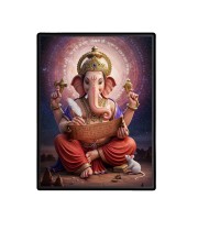 Lord Ganesh Laminated Photo  - 5x7 Inches, Divine Blessings for Home & Office and Temple Decoration