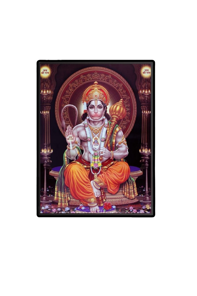 Sri Hanuman Laminated Photo  - 5x7 Inches, Divine Blessings for Home & Office and Temple Decoration