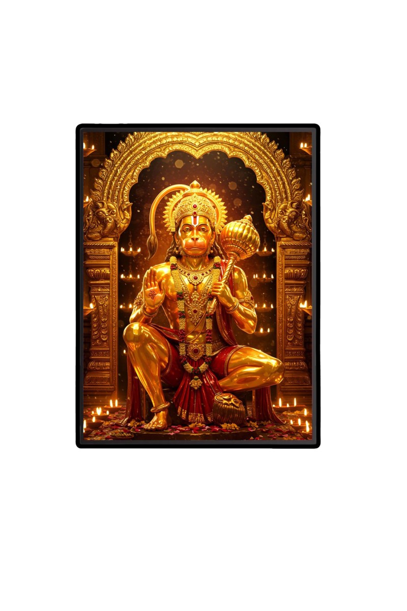 Sri Hanuman Laminated Photo  - 5x7 Inches, Divine Blessings for Home & Office and Temple Decoration