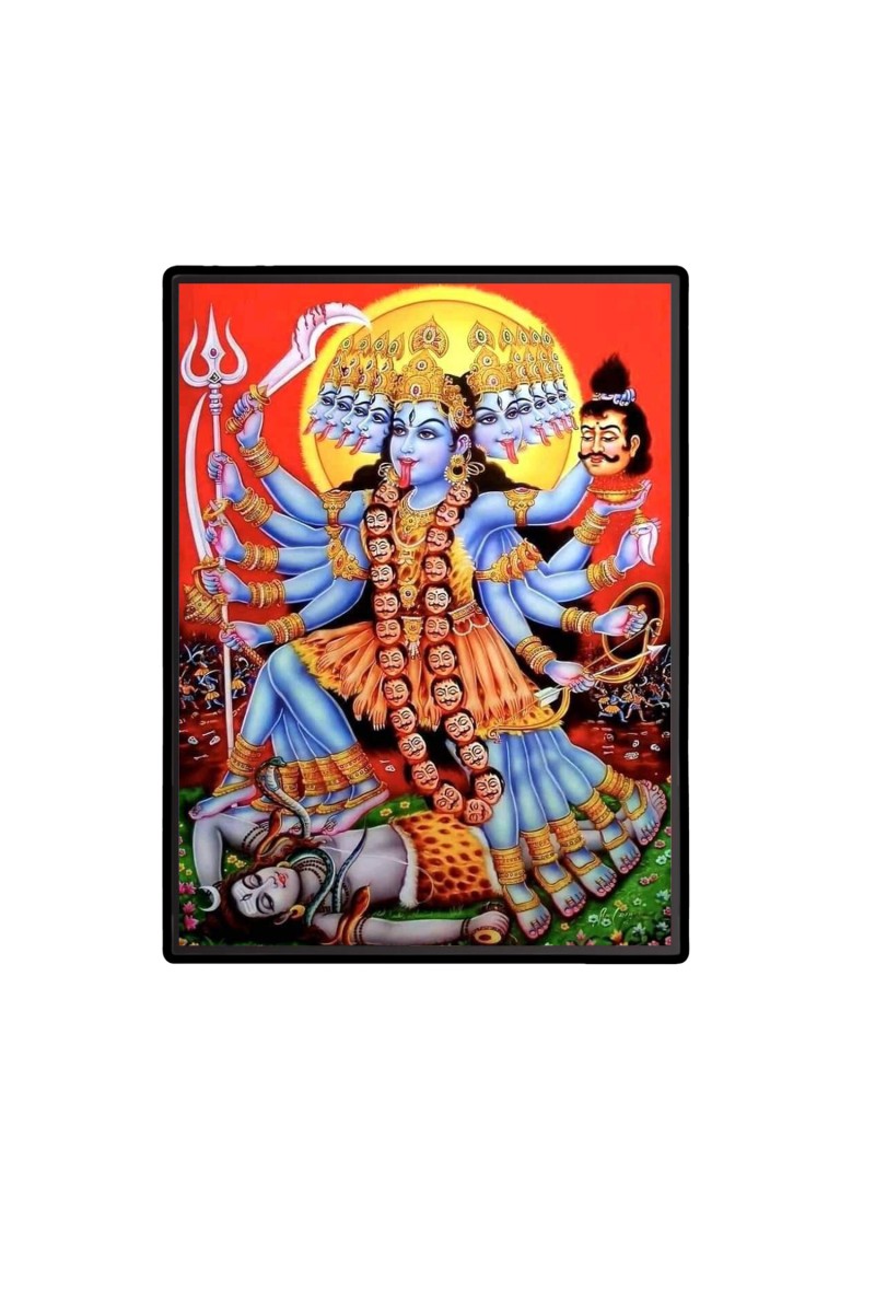 Maa Kali Laminated Photo  - 5x7 Inches, Divine Blessings for Home & Office and Temple Decoration