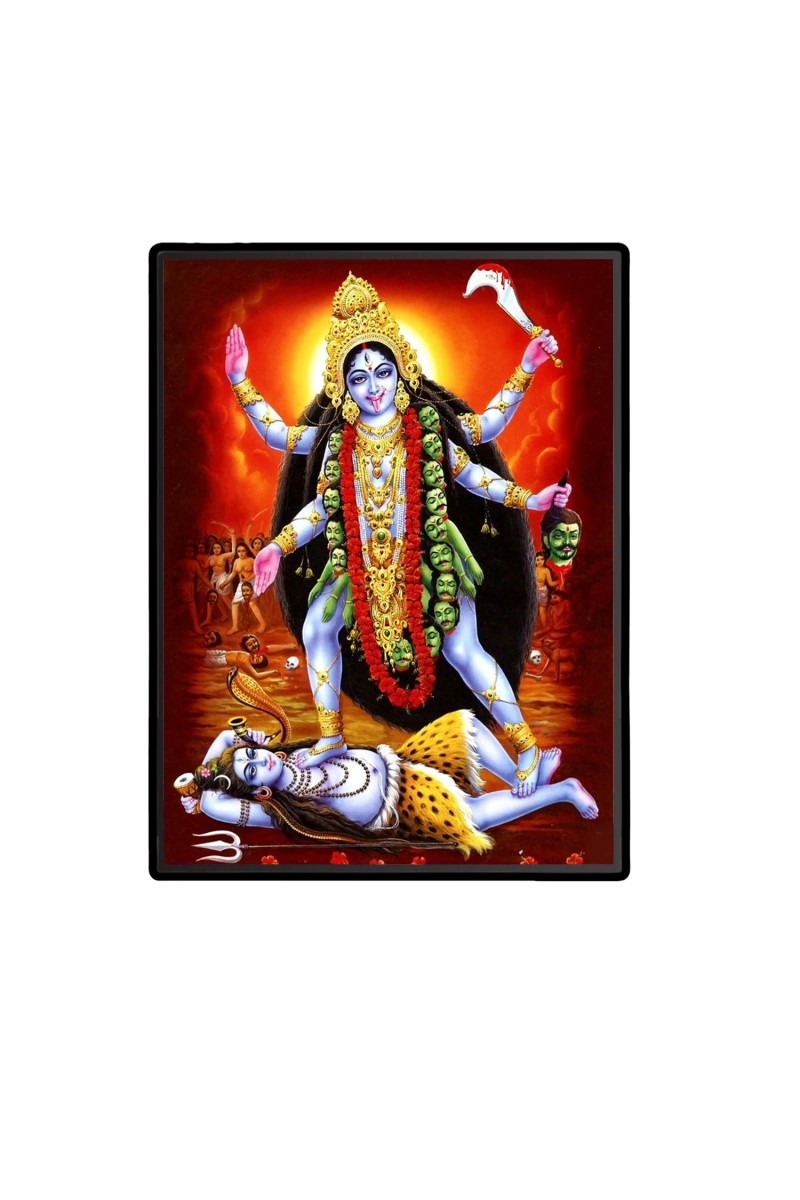 Maa Kali Laminated Photo  - 5x7 Inches, Divine Blessings for Home & Office and Temple Decoration