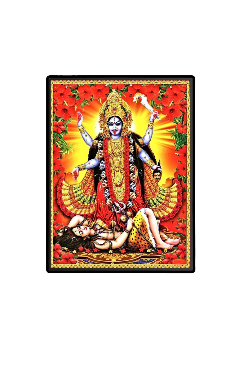 Maa Kali Laminated Photo  - 5x7 Inches, Divine Blessings for Home & Office and Temple Decoration