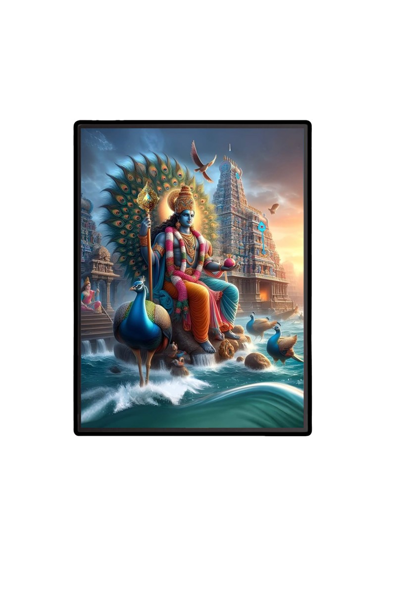 Kartikeya Laminated Photo  - 5x7 Inches, Divine Blessings for Home & Office and Temple Decoration
