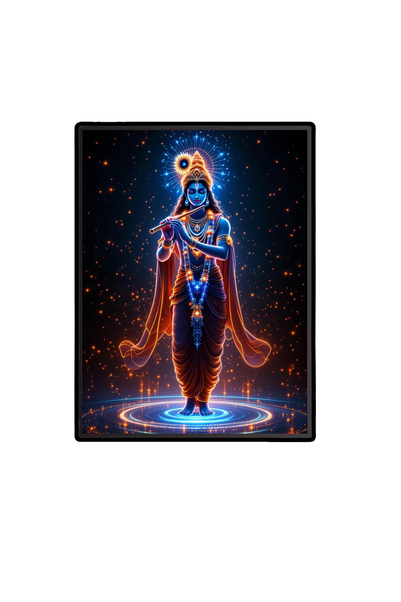 Sri Krishna Laminated Photo  - 5x7 Inches, Divine Blessings for Home & Office and Temple Decoration
