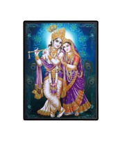 Sri Radha Sri Krishna Laminated Photo  - 5x7 Inches, Divine Blessings for Home & Office and Temple Decoration