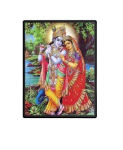 Sri Radha Sri Krishna Laminated Photo  - 5x7 Inches, Divine Blessings for Home & Office and Temple Decoration