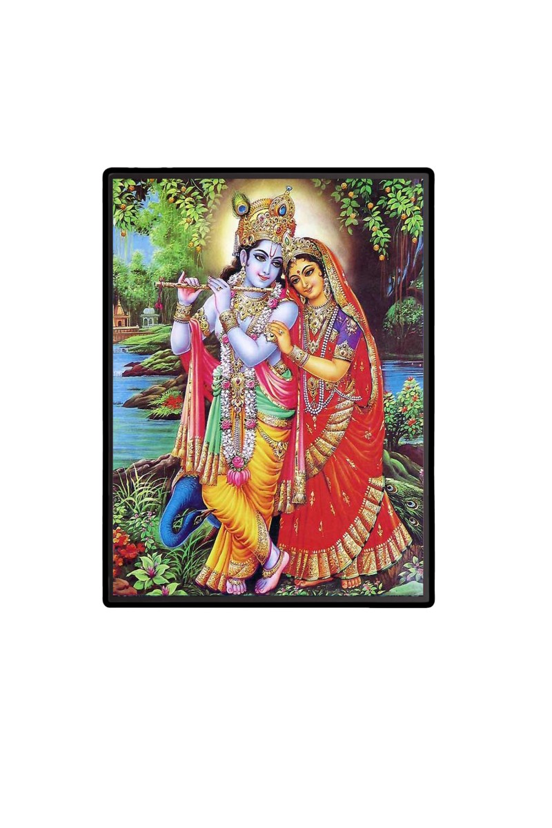 Sri Radha Sri Krishna Laminated Photo  - 5x7 Inches, Divine Blessings for Home & Office and Temple Decoration