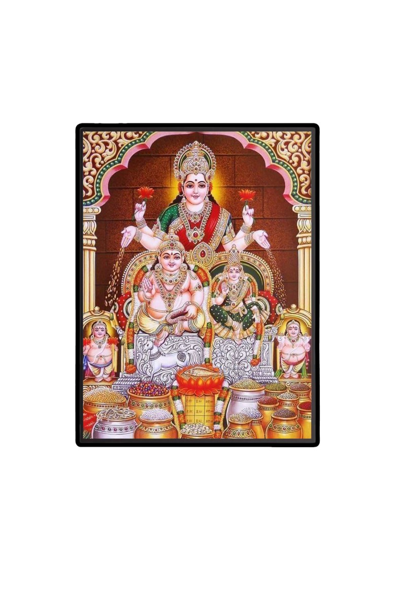 Maa Lakshmi Kubera Laminated Photo  - 5x7 Inches, Divine Blessings for Home & Office and Temple Decoration