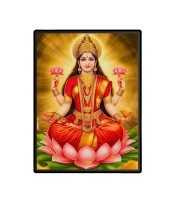 Maa Lakshmi Laminated Photo  - 5x7 Inches, Divine Blessings for Home & Office and Temple Decoration